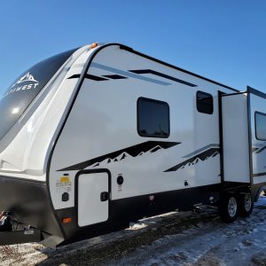 Exterior view of the 2021 Alta Travel Trailer 2100-MBH Bunk House