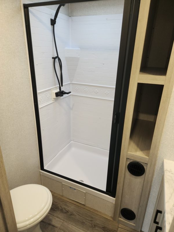 View of the shower in the 2023 Alta 2810-KIK