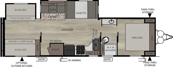 2021 Della Terra 312BH Dual Slide Bunk House floor plan