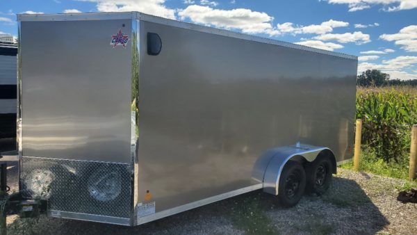Left side view of the 2023 US Cargo 7x16 Pewter