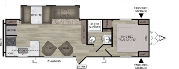 Picture of the floorplan in the 2022 Della Terra 291RK