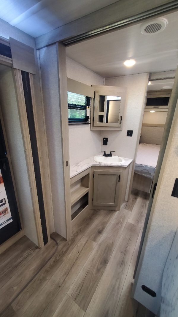 Bathroom in the 2022 East to West Alta 2900KBH Bunk House