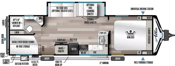 Floorplan for the 2023 Alta 3100KXT Xtreme 365